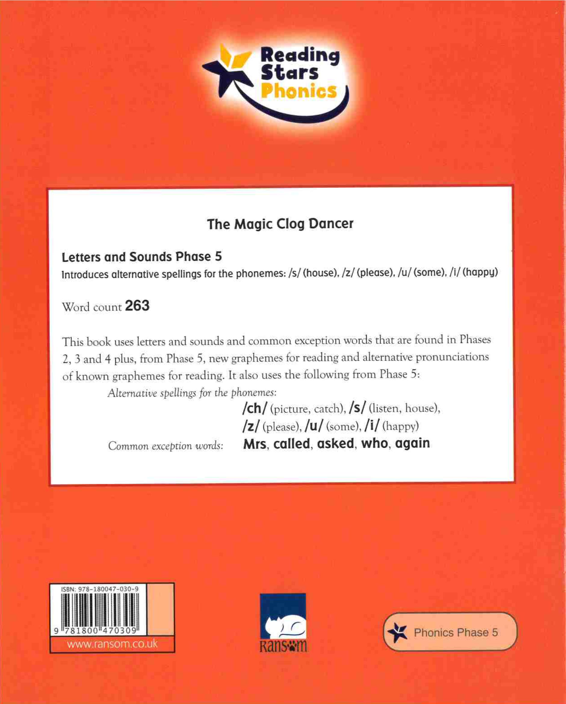 the magic clog dancer (back cover)